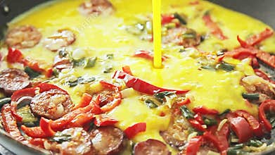 Woman cooking breakfast