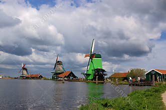 Holland windmill landscape