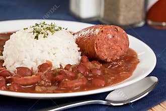 Red beans and rice with sausage