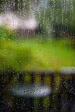 Rain drops on window. Autumn, fall illustration.