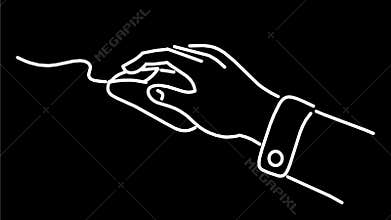 Hand Clicking Mouse Monoline 2D Animation