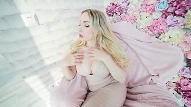 Sexy woman with big breasts.