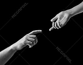 The concept of  breakup. On black isolated background. Image