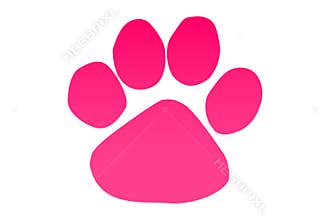 Paw print icon on white background. Illustration design.