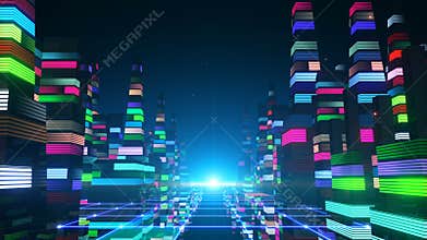 Retro-futuristic Neon City