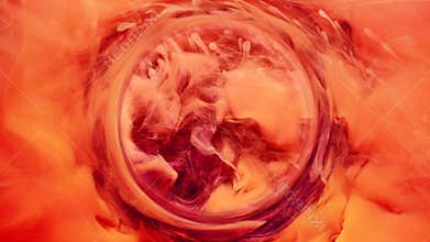 Paint motion astrology prediction coral red fume