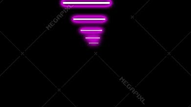 3D rendering, abstract geometric background, fluorescent ultraviolet light, rotation of glowing neon lines, colorful