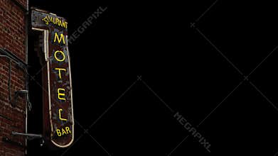 Looping Grungy Neon Motel Sign