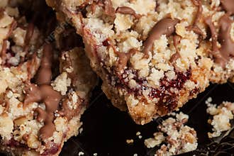 Mom`s Homemade Chocolate Raspberry Walnut Streusel Bars