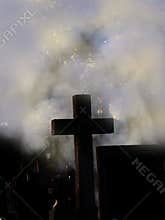 Cross in the fog