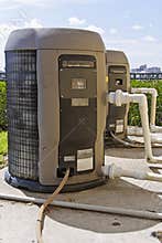 Two heat pumps with plumbing