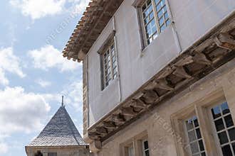 Carcassonne house classic in street alley in France