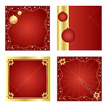 Set of Christmas backgrounds-red and golden