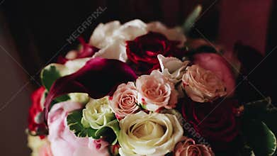 Stunning beautiful bouquet of flowers. Close up.