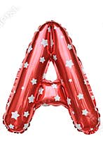 Red Capital A alphabet inflatable balloon isolated on white background. Decoration element for birthday party