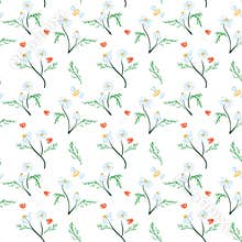 Trendy Seamless Floral Pattern in Vector