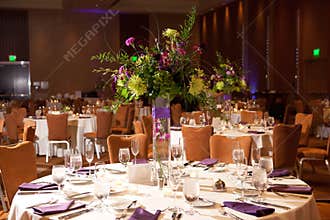 Tables at wedding reception
