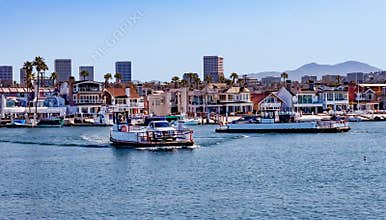 Ferry boats in Newport Beach Harbor