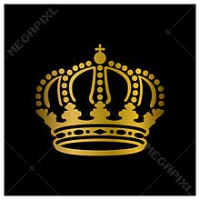 Gold Vector Ilustration Vintage Heraldic Element