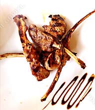 Grilled lamb chops meal