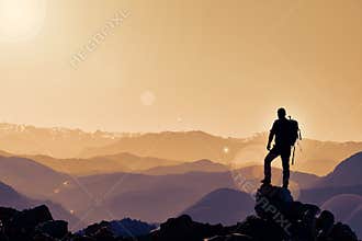 Hiker on mountaintop