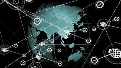 Connectors moving and digital data with digital globe