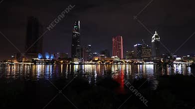 Time lapse of the modern architecture in Saigon