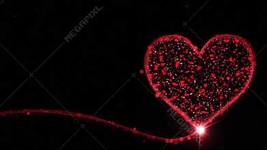 Valentines day concept animation on black