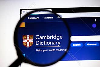 Los Angeles, California, USA - 23 January 2020: Cambridge Dictionary website page. Dictionary.cambridge.org logo on