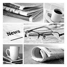 News and newspapers collage