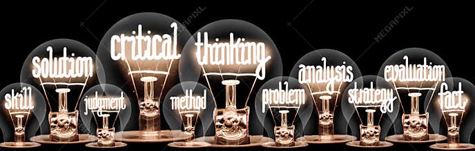 Light Bulbs with Critical Thinking Concept