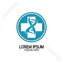 Health Cross DNA logo icon design template