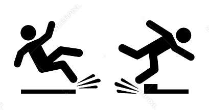 Slip and trip vector icon