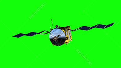 Satellite Deploys Solar Panels On Green Screen