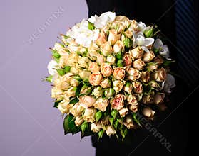 Wedding peach-coloured bouquet
