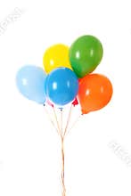 Flying balloons isolated