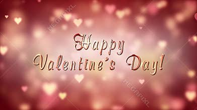 Glamor Valentine`s card. 3D animation.
