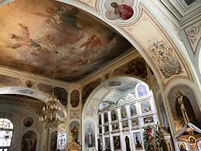 Kyshtym, Russia, January, 15, 2020. Interior of the Cathedral of the Nativity of Christ in Kyshtym, Chelyabinsk region