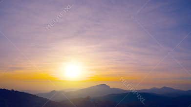 Road with sea of mist and mountains in the morning Doi Inthanon Chiang Mai, Thailand