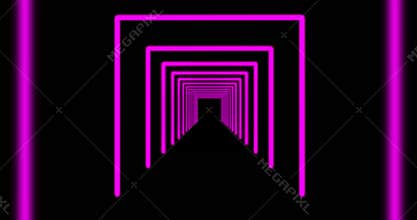 Pink neon tunnel pattern or glowing path represents the Cyberspace Highway - 4k
