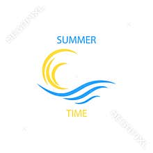 sea icons. Waves and sun decorative symbols. eps 10