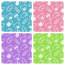 Baby shower seamless patterns.