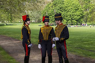 Soldiers of The Kingâ€™s Troop in Hyde Park