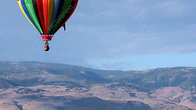 Colorful hot air balloon in the sky