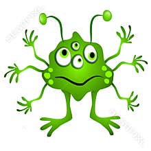Green Cartoon Alien Clipart