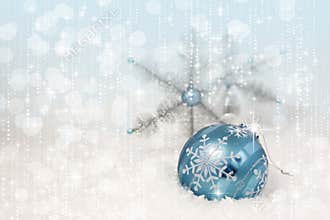 Blue Christmas Ornament Snowflakes