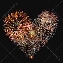 Fireworks heart