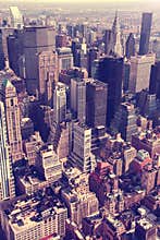 Aerial Manhattan skyline