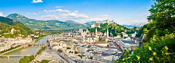 Panoramic view of Salzburg, Austria