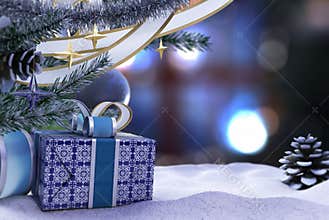Happy New Year and Merry Christmas composition